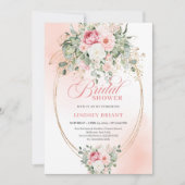 Stylish Dusty Pink Eucalyptus Bridal Shower Invite 招待状 (正面)