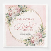 Stylish dusty pink floral greenery bridal shower  (正面)