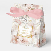 Stylish Dusty Pink Gold Wedding Thanks Favor Box フェイバーボックス (正面サイド)