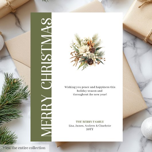 Stylish earthy colors Christmas greeting card シーズンカード