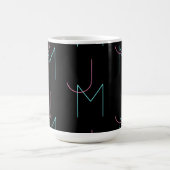 Stylish Editable Any Two Modern Tiled Initials コーヒーマグカップ (中央)