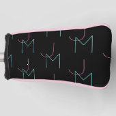 Stylish Editable Any Two Modern Tiled Initials ゴルフヘッドカバー (正面)