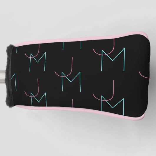 Stylish Editable Any Two Modern Tiled Initials ゴルフヘッドカバー (正面)