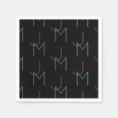 Stylish Editable Any Two Modern Tiled Initials スタンダードカクテルナプキン (正面)