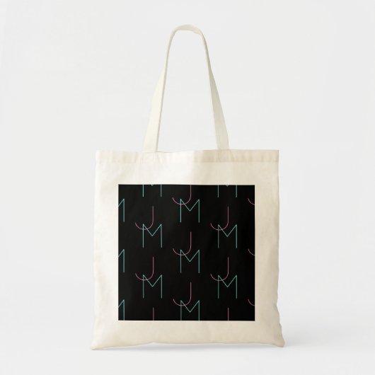 Stylish Editable Any Two Modern Tiled Initials トートバッグ (正面)