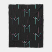 Stylish Editable Any Two Modern Tiled Initials フリースブランケット (正面)