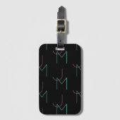 Stylish Editable Any Two Modern Tiled Initials ラゲッジタグ (正面縦)