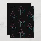 Stylish Editable Any Two Modern Tiled Initials 招待状 (正面/裏面)