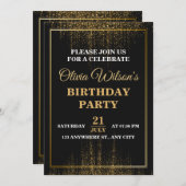 Stylish & Elegant Birthday Party Invitation 招待状 (正面/裏面)