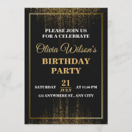 Stylish & Elegant Birthday Party Invitation 招待状