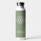 Stylish Elegant Sage Green Company Business Logo ウォーターボトル (左面)