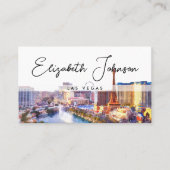 Stylish Elegant Script Las Vegas Skyline 名刺 (正面)