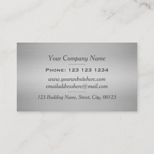 Stylish Elegant Silver Black Network Lines 名刺 (裏面)