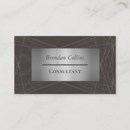 Stylish Elegant Silver Black Network Lines 名刺 (正面)