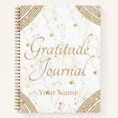  Stylish Elegant White Gold Personalized Gratitude ノートブック (正面)