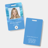 Stylish Employee Photo Custom Business ID バッジ (正面＆裏面)