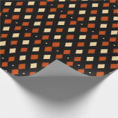 Stylish Fall Argyle Pattern Black Orange Cream ラッピングペーパー (角)