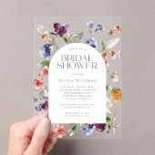 Stylish Fantasy Floral Bridal Shower アクリル招待状 (インサイチュ (ポータブル))