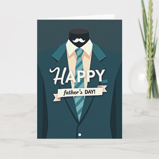 Stylish Fathers Day Suit Card カード (正面)