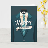 Stylish Fathers Day Suit Card カード (黄色い花)