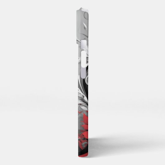 Stylish Floral and Lacy Leaf Design iPhoneケース (左側面)