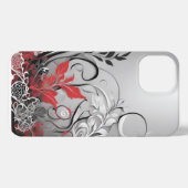 Stylish Floral and Lacy Leaf Design iPhoneケース (裏面横)