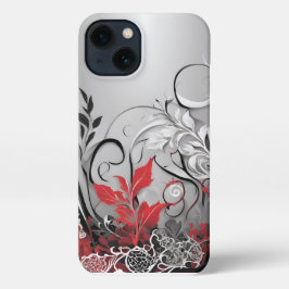 Stylish Floral and Lacy Leaf Design iPhone 13ケース