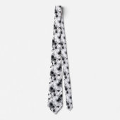 Stylish Floral Black White Modern Pattern ネクタイ (正面)