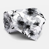 Stylish Floral Black White Modern Pattern ネクタイ (ロール)