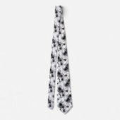 Stylish Floral Black White Modern Pattern ネクタイ (裏面)