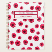 Stylish Floral Cream Red Roses Pattern Name 2026 プランナー手帳 (正面)