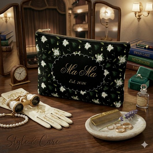 Stylish Floral MaMa Cosmetic Zipper Pouch Design アクセサリーポーチ