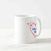 Stylish Floral Puerto Rico Heart Illustration コーヒーマグカップ (正面右)