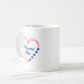 Stylish Floral Puerto Rico Heart Illustration コーヒーマグカップ (正面左)