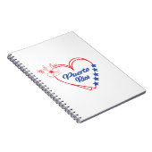 Stylish Floral Puerto Rico Heart Illustration ノートブック (右側)