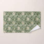 Stylish Flower Pattern on Laurel Green バスタオルセット (ハンドタオル)