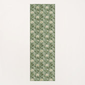 Stylish Flower Pattern on Laurel Green ヨガマット (正面)