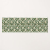 Stylish Flower Pattern on Laurel Green ヨガマット (正面(横))