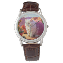 Stylish fluffy cat watch for cat lovers. 腕時計