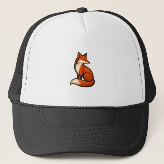 Stylish Fox Hat Minimalist Wildlife Animal Design キャップ (正面)