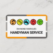 Stylish Frame Colorful Handyman Tools 名刺 (正面)