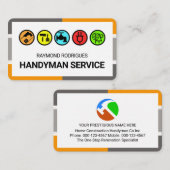 Stylish Frame Colorful Handyman Tools 名刺 (正面/裏面)