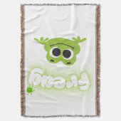 stylish frog themed home blanket スローブランケット (正面縦)