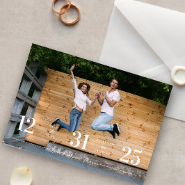 Stylish & Fun Unmatched Wedding Photo Card セーブザデート