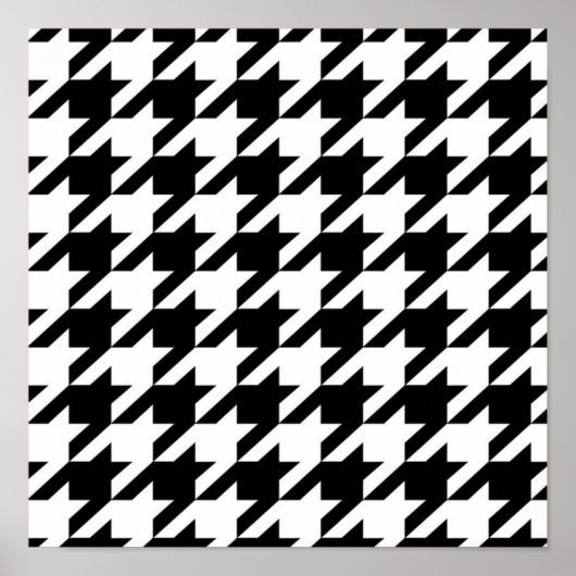 stylish geometric black white houndstooth pattern ポスター (正面)
