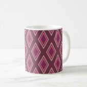 Stylish Geometric Diamond Pattern in Purple コーヒーマグカップ (正面右)