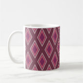 Stylish Geometric Diamond Pattern in Purple コーヒーマグカップ (左)