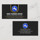 Stylish Gold Curved Border Blue Faucet 名刺 (正面/裏面)