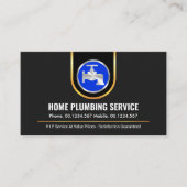 Stylish Gold Curved Border Blue Faucet 名刺 (正面)