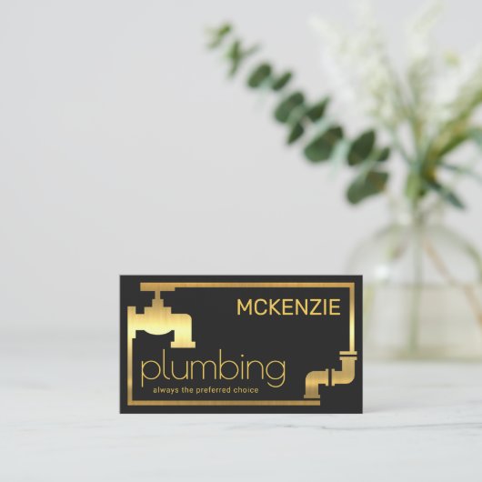 Stylish Gold Faucet Piping Frame 名刺 (スタンド正面)